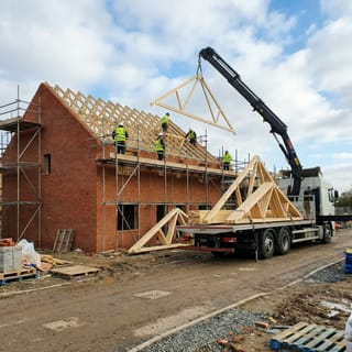 foundation work on building site