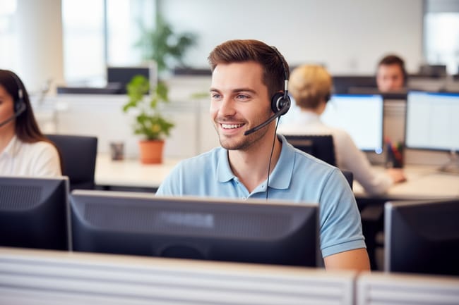 call centre agent at work
