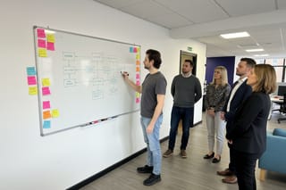 developer drawing a diagram