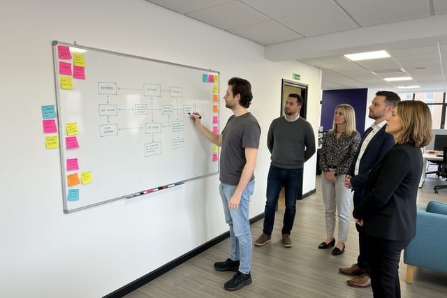 developer drawing a diagram