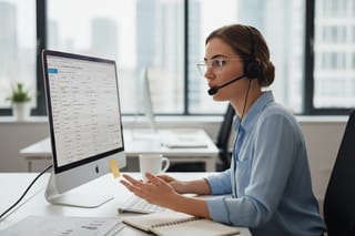 support agent at computer