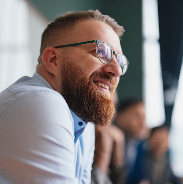 Man in shirt and glasses